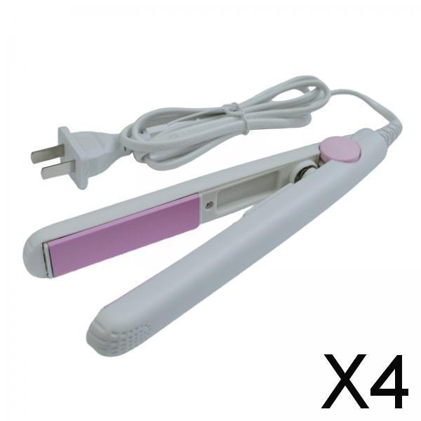 4xPortable Mini Hair Straightener Flat Iron Curler DIY Hair Styling  White