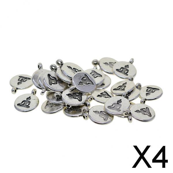 4x30x Tibetan Silver Yoga Charms DIY Pendant for Necklace Jewelry Making Budda