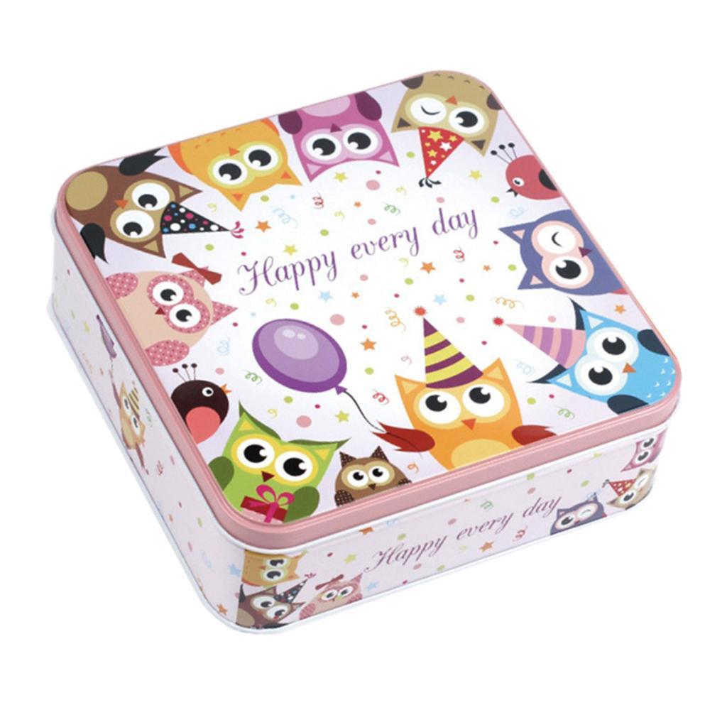 Square Tinplate Storage Box for Candy Biscuits Wedding Birthday Gift ZK-02