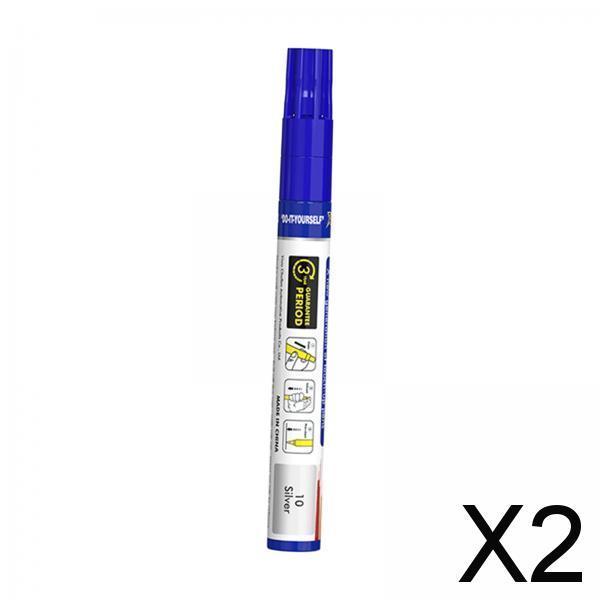 2xCar Touch up Paint Pen Waterproof Supplies Car Scratch Repair Pen Automobile Silver