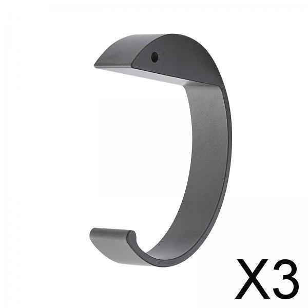 3xOffice Computer Desk Hook Desktop Hook Holder for Bedside Table Study Office Gray