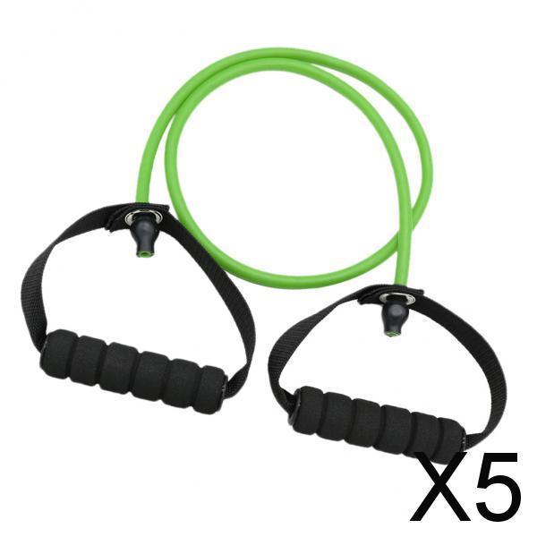 5xResistance Band Pilates Tube Pull Rope Gym Yoga Fitness Cord Green