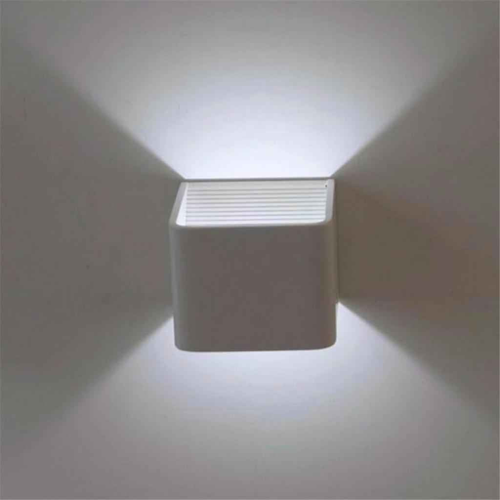 Creative Design Dual Heads Square Light Bedside Wall Lamp White 5W