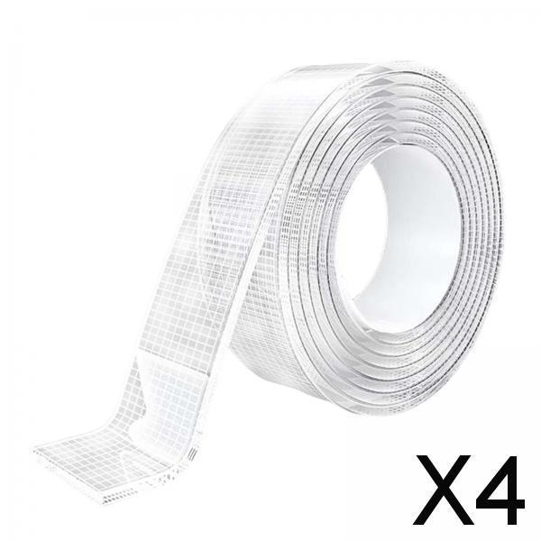 4xClear Nano Tape Double Sided Tape Traceless Non Marking Heavy Duty Wall Tape Thick 1mm Long 100cm