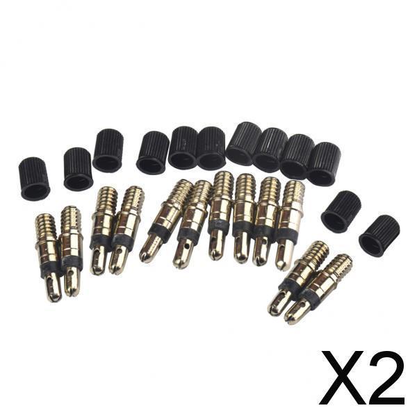 2x12 Pieces Bike Tire Tyre German Valve Core Replacement Valve Core Cap Part