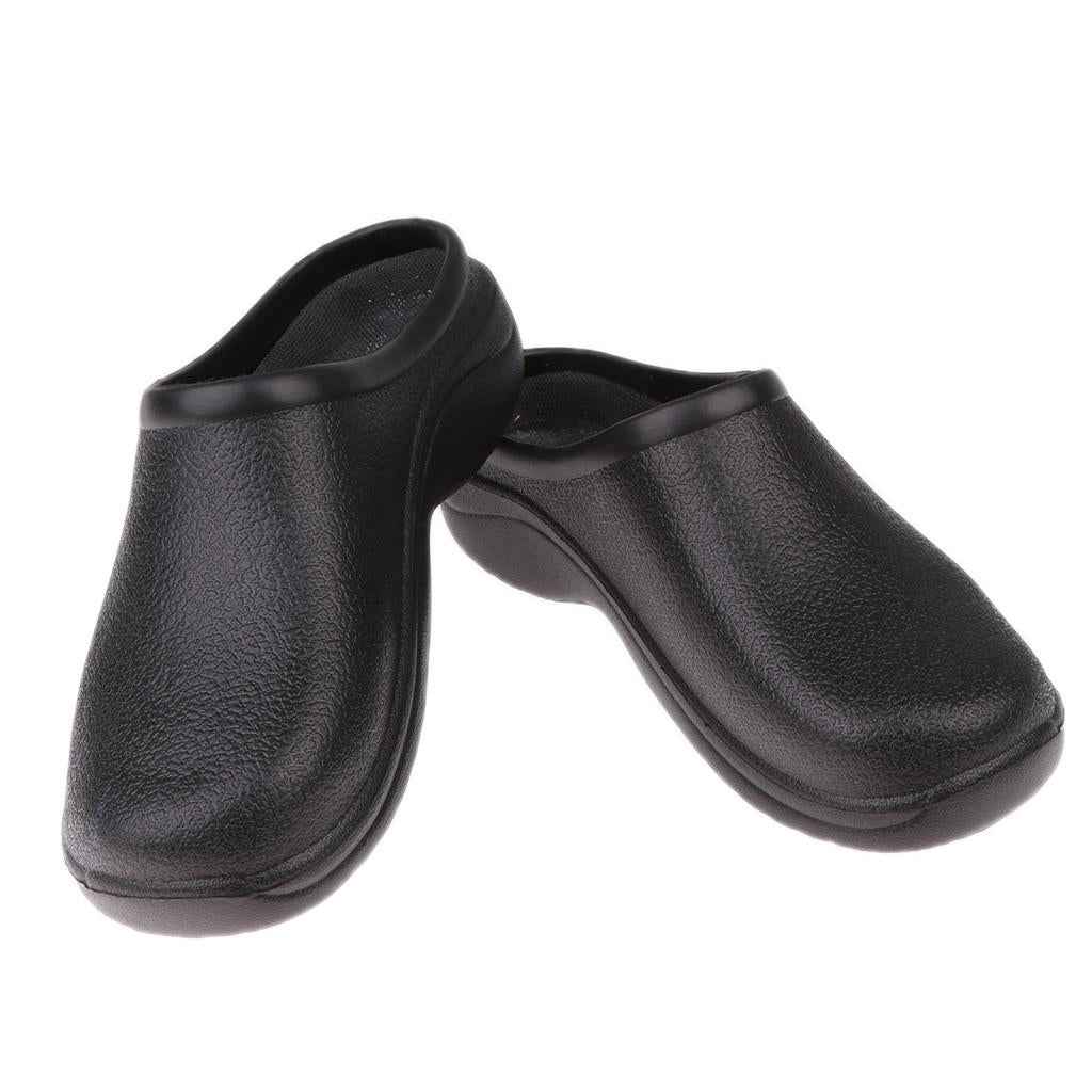 Pair Of Men Women Slip Resistant Orthopedic Clogs Nurse Chef Strapless Shoes Black 40