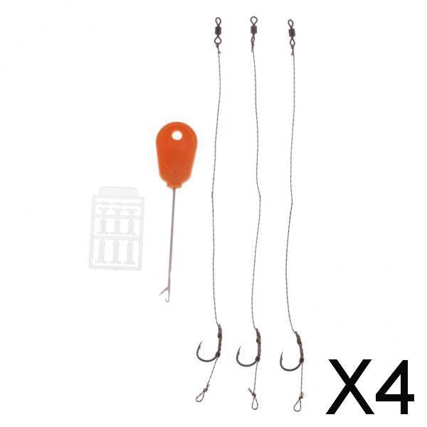 4x5pcs Ready Tied Carp Fishing Rigs Hair Rigs Bait Needle Boilie Stopper 002