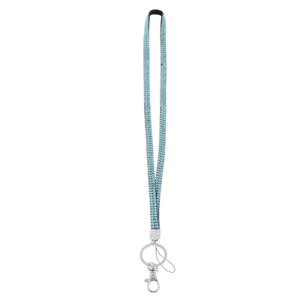 Lanyard ID Badge Card Holder Strap Sparkling Phone Neck Straps Light Blue