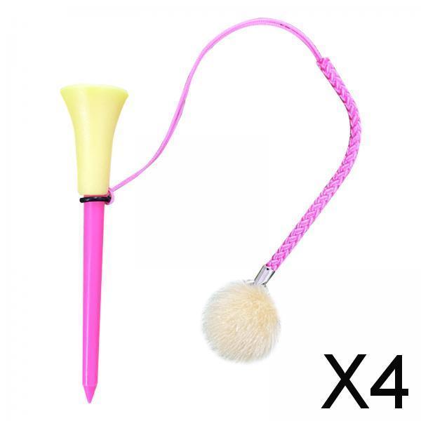 4xGolf Tee with Rope Prevent Loss Golf Ball Nail Holder Stronger Golf Ball Tee