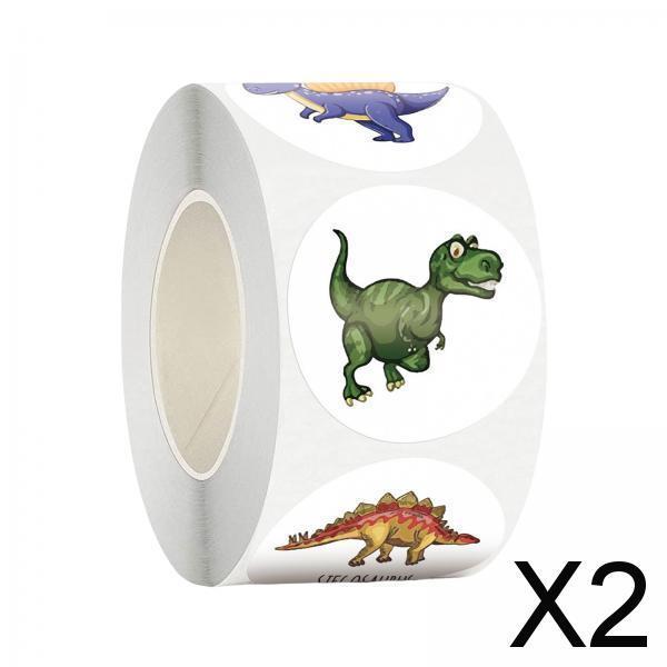 2xPaper Stickers Scrapbook Dinosaur Stickers Decals for Cupcake Kids 2.5cm
