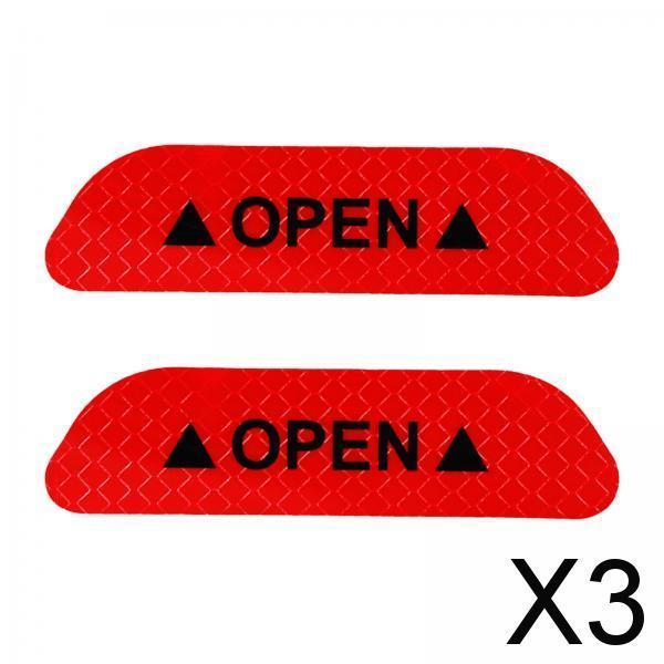 3x2Pieces Car Door Stickers Reflector Replacement Red