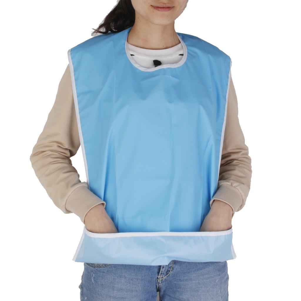 Adult Anti-oil Anti-spill Eating Bib Cloth Protector with Crumb Catcher