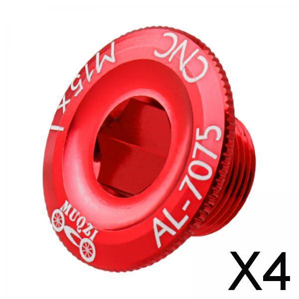 4xBicycle Crank Cover Aluminum Alloy Arm Bike Crankset Bolt for Road Bikes BMX Red