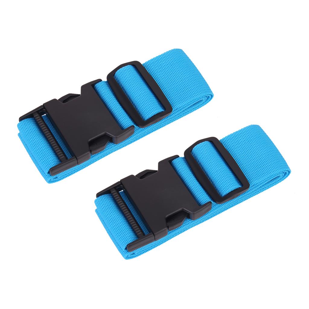 2 Pieces Luggage Straps Suitcase Belts Travel Bag Accessories Sky Blue 