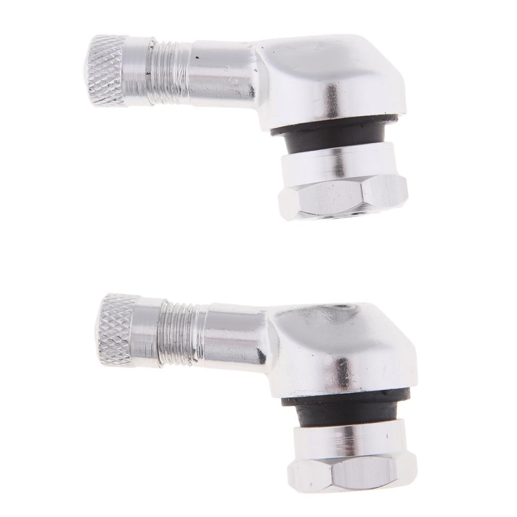 Aluminum Motorcycle 90 Degree 11.3mm Wheel Tire Stem Tubeless Valve Silver
