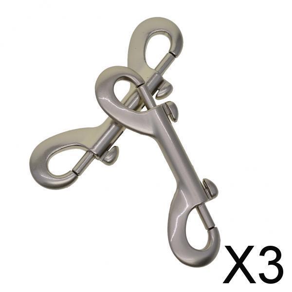 3x2pcs Double End Gate Snap Hook Key Holder Alloy Clip Keychain 