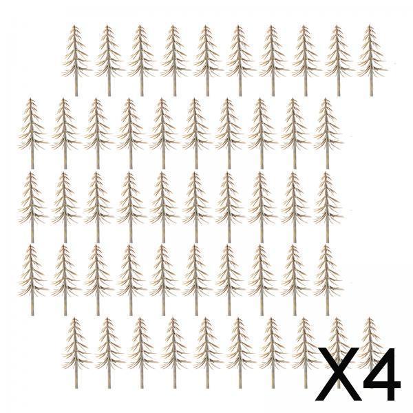 4x50 Pieces Model Snow Trees Layout for Building Model DIY Material Sand Table 5cm Height