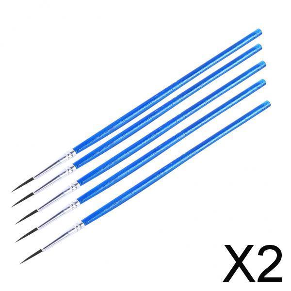 2x5pcs/set  Fine Hand Painted Model Craft Painting Pen Script Art Paintbrushes