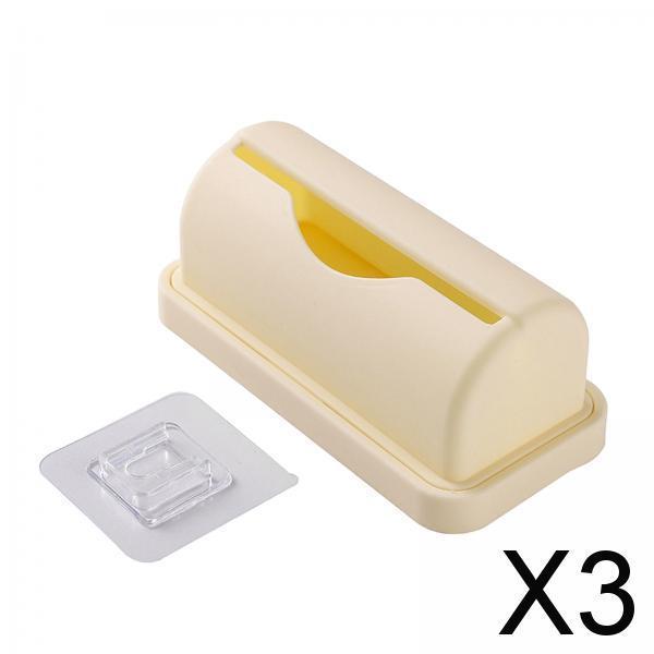 3xWall Mount Trash Bag Dispenser Hanging for Living Room Cabinet Ornament Beige