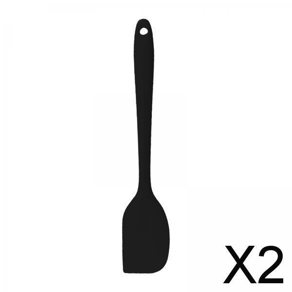 2xKitchen Silicone Spatula Durable Easily Clean Food Mixing Spatula for Baking Black