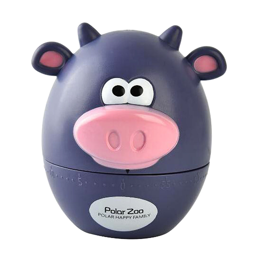 Mechanical Kitchen Cooking Countdown Timer Baking Alarm Clock Purple Cow