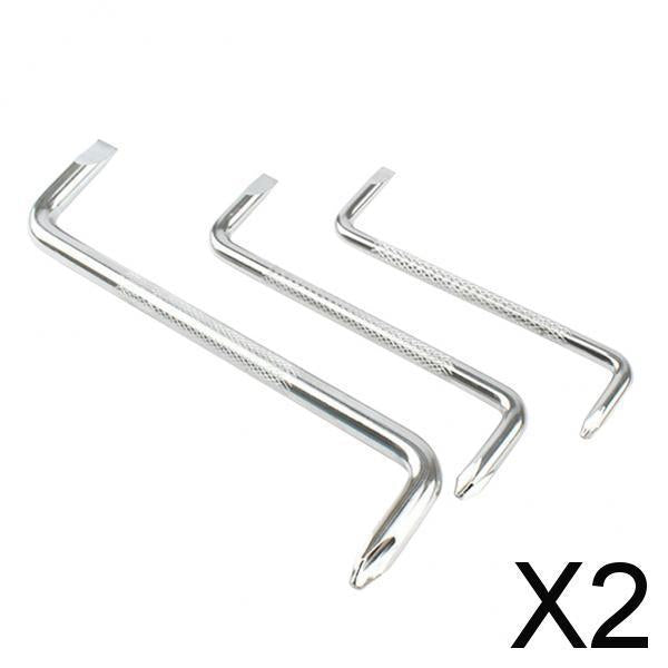 2x3pcs Steel Support Z Shape Short Shank Offset Screwdriver Set Double Headed