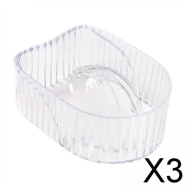 3xNail Soaking Bowl Nail Art Tool Manicure SPA Remover Acrylic for Home Salon Transparent
