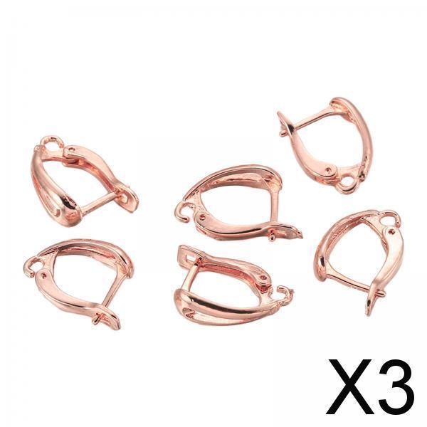 3x6x Earring French Hooks Jewelry Making Earwire for Pendant Earrings Birthday Rose Gold Round