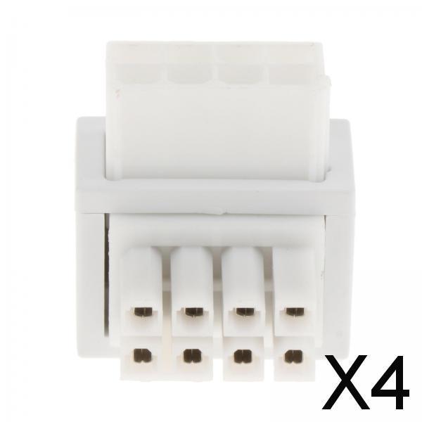 4xPower Adapter 90 Degree Angled Easy to Use 1x for GPU Desktops Graphics Card White