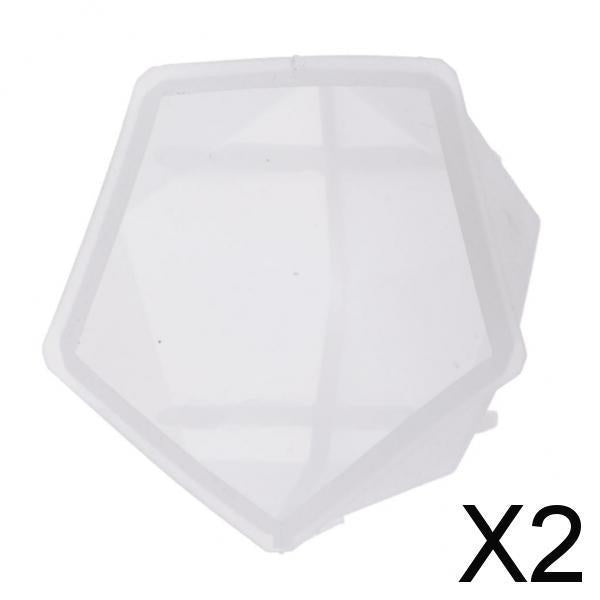 2xSilicone Mold Polygon Resin Casting Molds Jewelry Making Moulds Tool 55x44MM