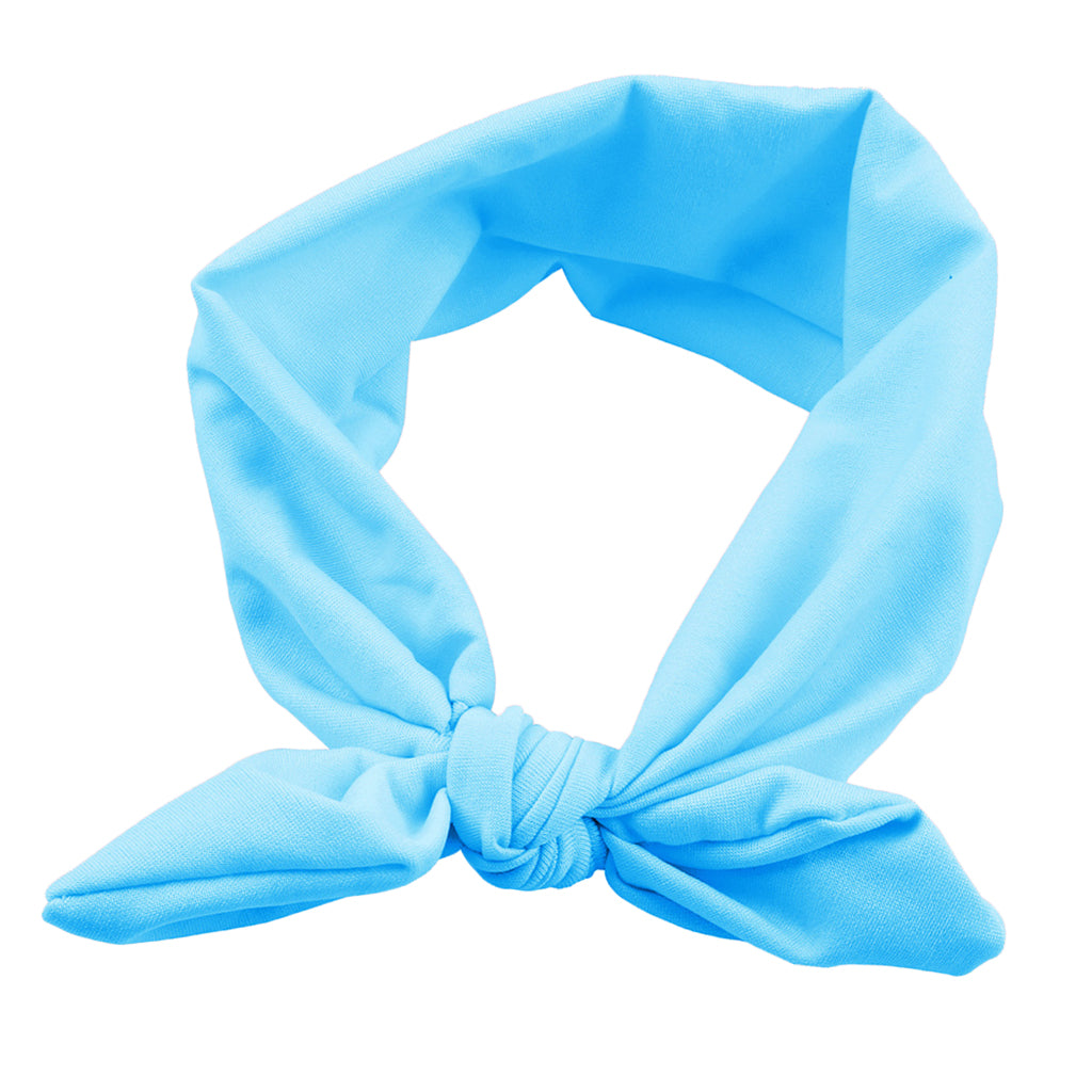 Baby Toddler Girls Kids Bow Knot Turban Headband Hair Band Headwrap Blue