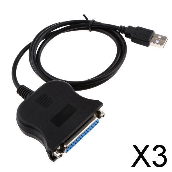 3xUSB 2.0 to DB25 Parallel Printer LPT Adapter Lead Cable IEEE 1284 for Laptop