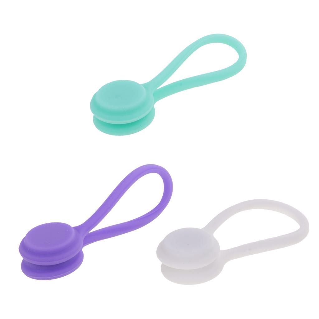 3Pieces Magnetic Earphones Cable Winders Wrap Corder Organzier String Tidy