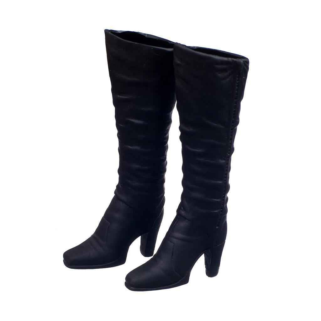 Black 1/6 Scale Long Boots Shoes For 12 inch Female Action Figures Black 3