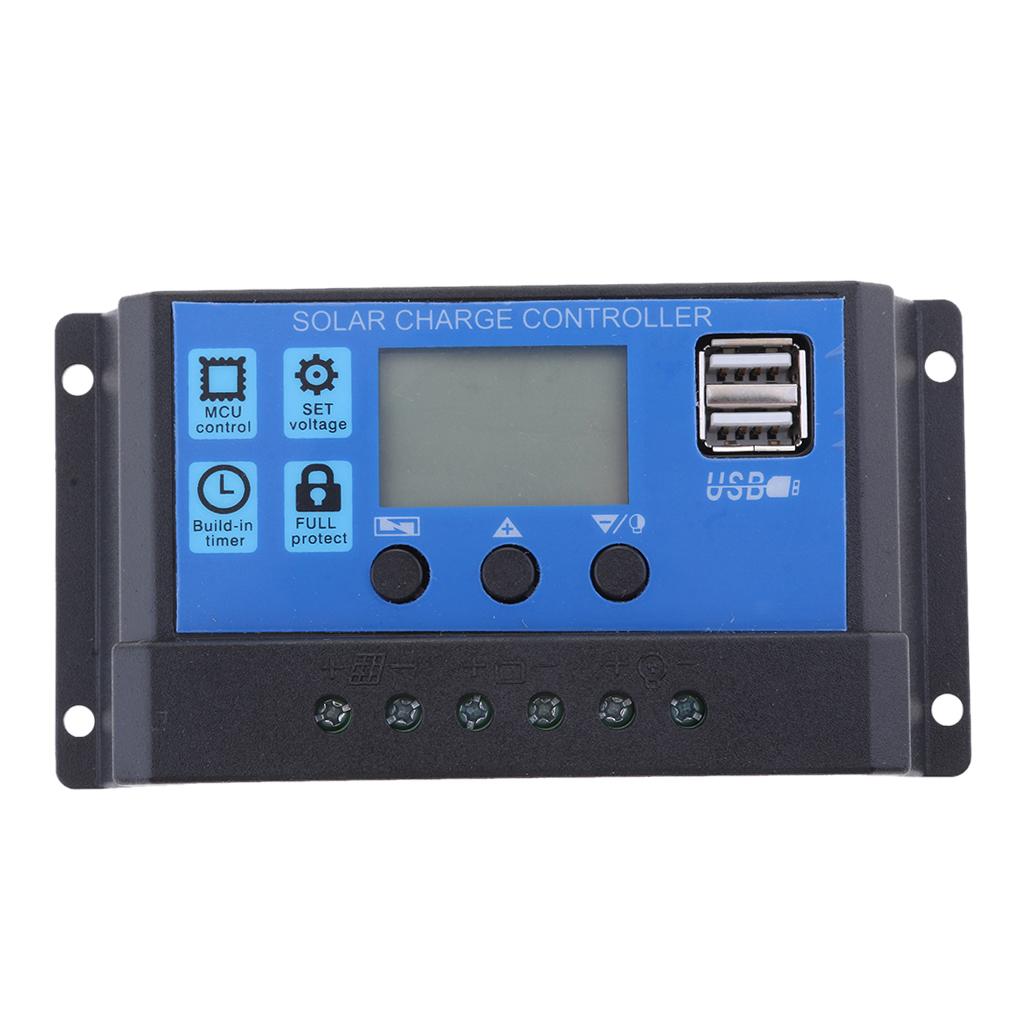 10A Solar Panel Charger Controller LED Lamp Water Pump Energy Save 12V/24V 