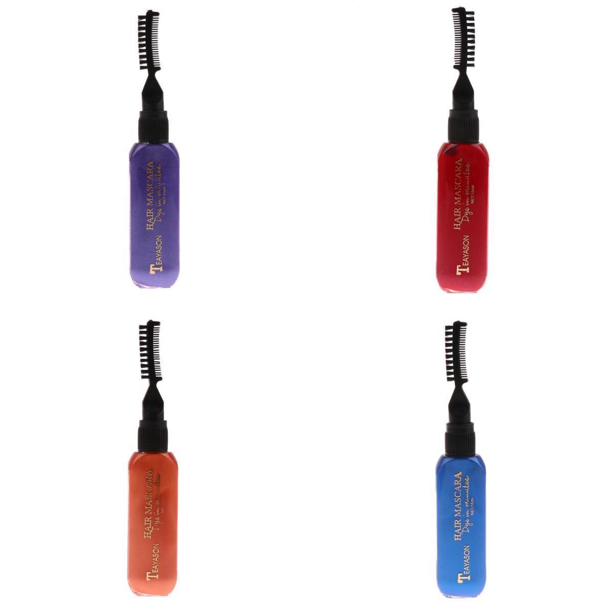 4 Pieces Disposable Hair Dyeing Mascara Non-toxic Hair Mix Coloring Salon