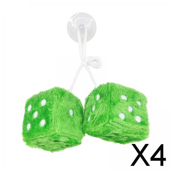 4x2Pcs Mirror dices Soft Hanging dices Model for Ornament Decoration green