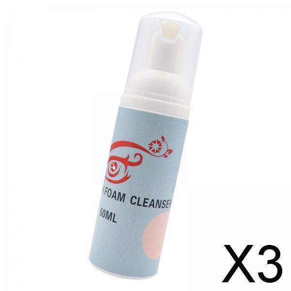 3xNatural Eyelash Extension Cleanser 60ml Cleaning Foam Eye Lash  White