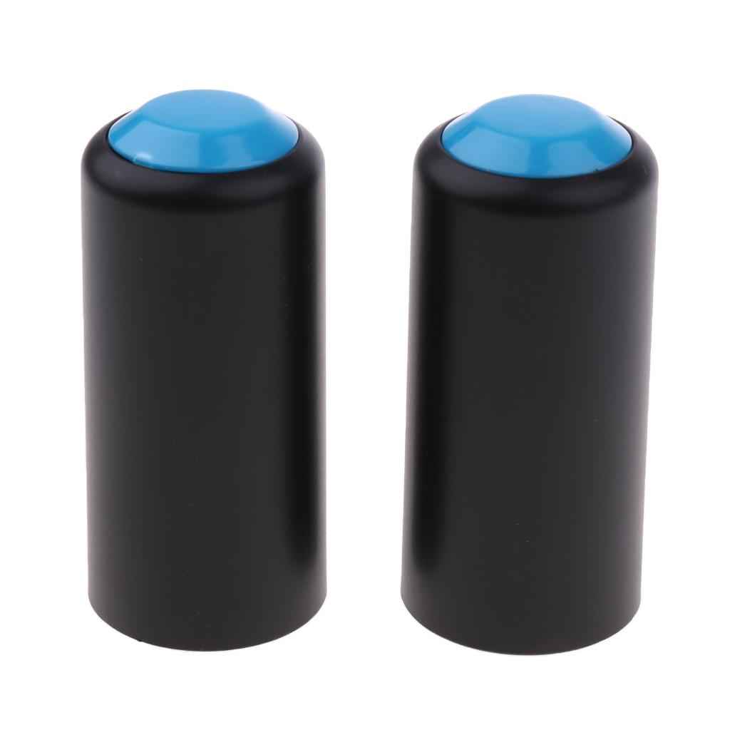 2 Pieces Battery Screw on Cap Cup Cover for Wireless Microphone Mic Blue