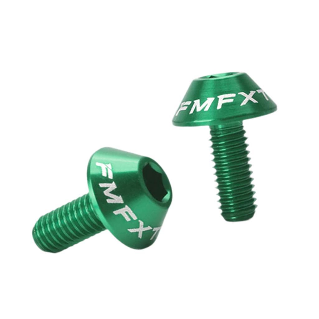 Lightweight Aluminium Alloy Water Bottle Cage Bolts Screws M5 x 12mm Green