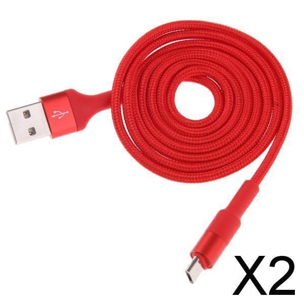 2xUSB Charging Power Supply Adapter Data Cable for Android Device Red