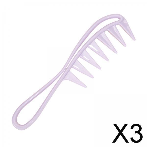 3xWide Tooth Comb Mini for Detangles Wet or Dry Hair Curly Wet Wavy Thick Hair Purple