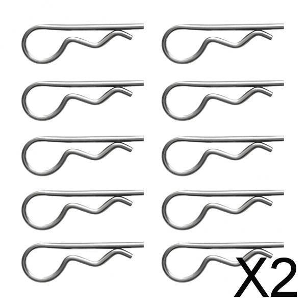 2x10 Pieces Marine Stainless Steel R Retaining Clip Spring Cotter Pin 3x65mm