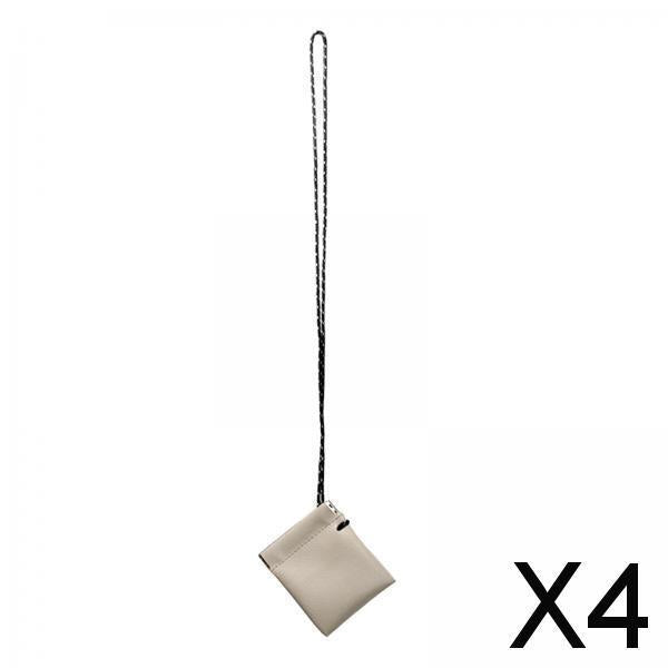 4xHanging Neck Pouch Pendant Earphone Carrying Case for Outdoor Hunting Travel Gray
