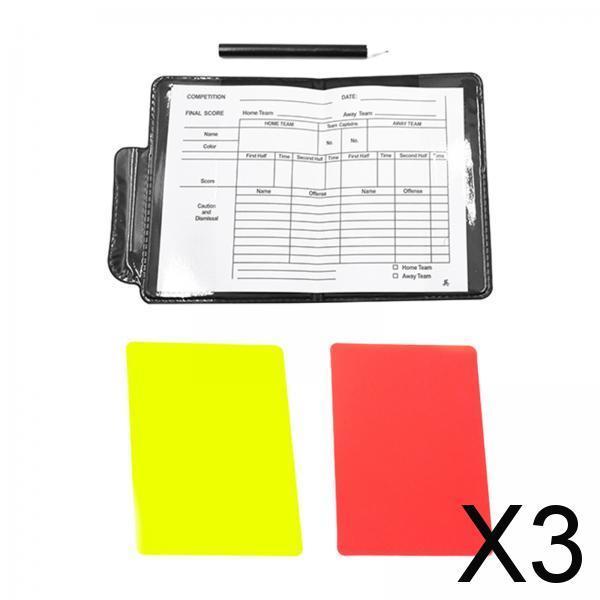 3xSoccer Referee Card Sets with Wallet for Hockey Training Volleyball Football Style A