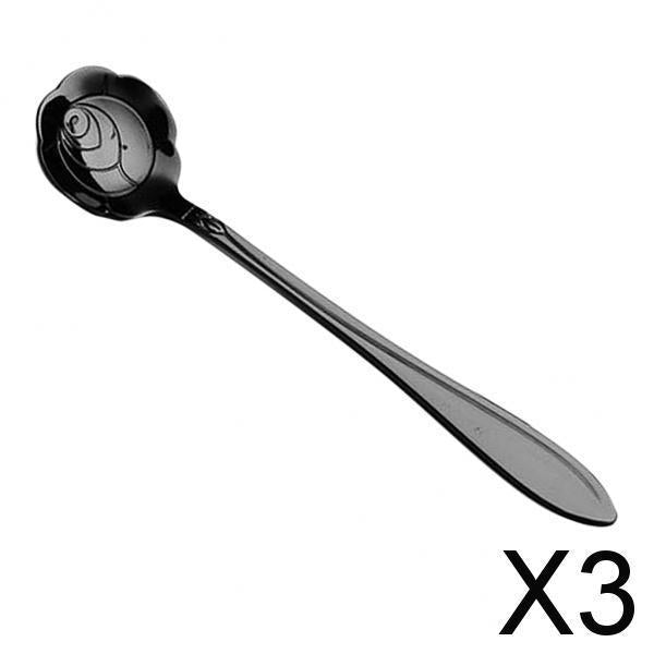 3xTeaspoons Stainless Steel Coffee Tea Spoon Dessert Spoons Rose