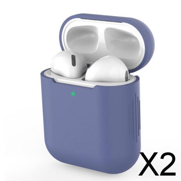 2xEarphones Protective Cover for Airpods Wireless Earphone Case Midnight blue