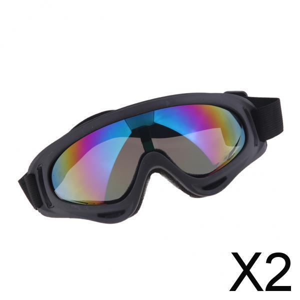 2xSki Goggles Anti-fog Skiing Eyewear Snowboard  Anti-uv MTB Skate Glasses
