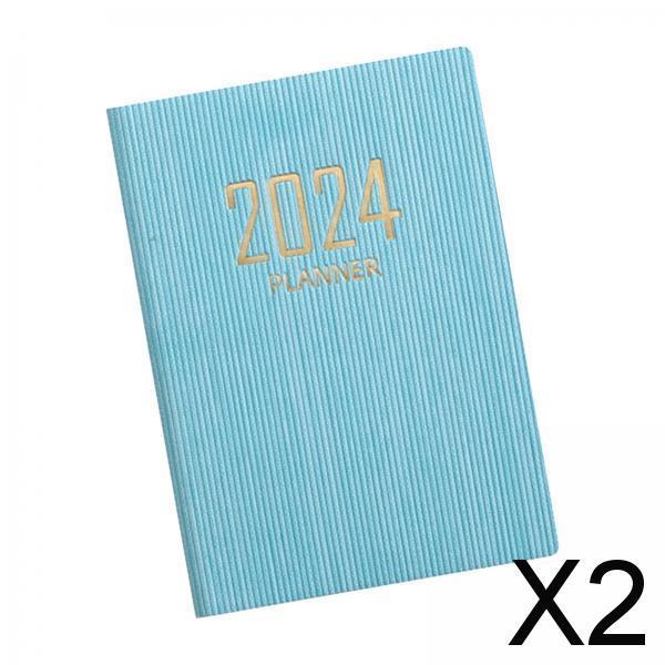 2xSchedule Notebook Monthly Planner Appointment Calendar Diary Journal Durable Blue