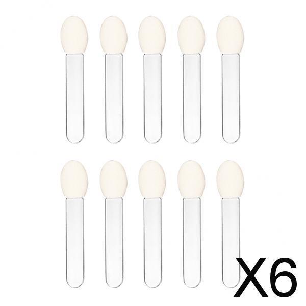 6x10 Pieces Disposable Single-Side Eyeshadow Brush Sponge Comestic Applicator